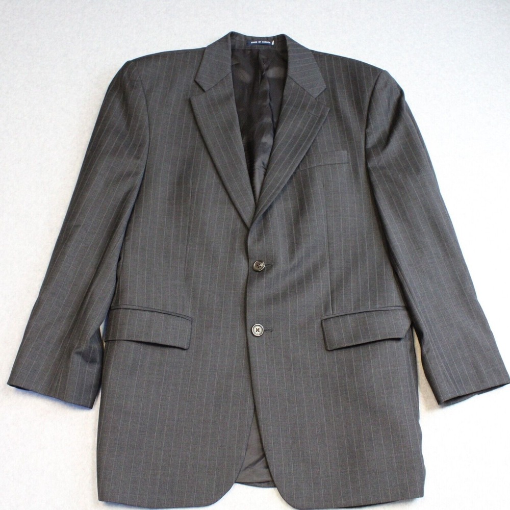 Lauren Ralph Lauren Blazer 42R Black Striped Wool Jacket‎ Coat Old Money